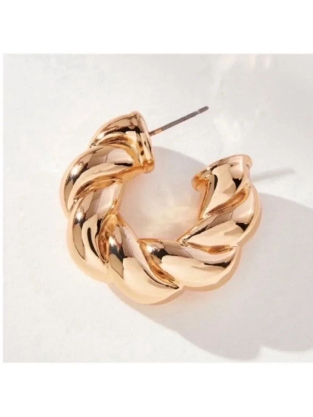 3/$30 New! Gold Rope Twist Hoop Earrings (1074) NWOT